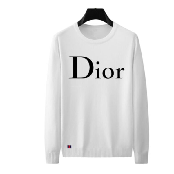 Dior Crewneck Logo Cotton Sweatshirt White For Men