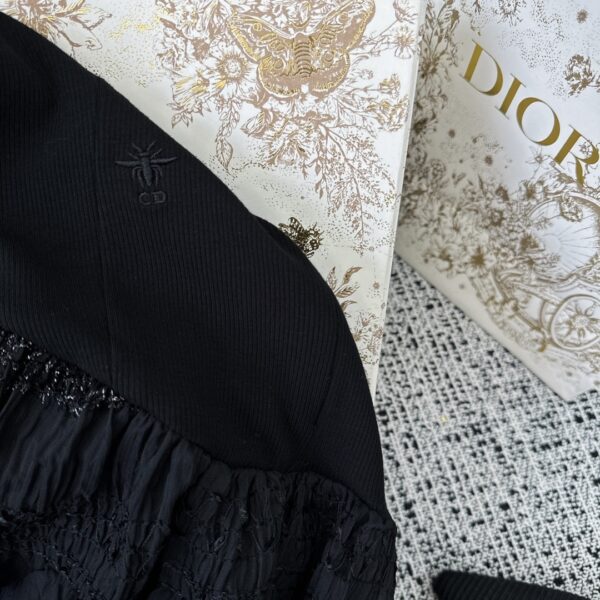 Dior Crocheted Lace Mini Dress Black For Women