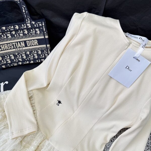 Dior Crocheted Lace Mini Dress White For Women