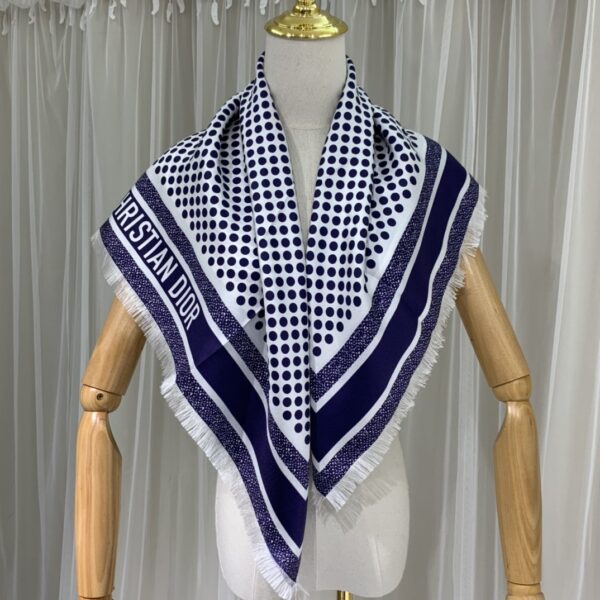 Dior D-Cannage 90 Square Scarf Blue 35in/90cm