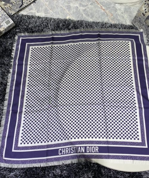Dior D-Cannage 90 Square Scarf Blue 35in/90cm 