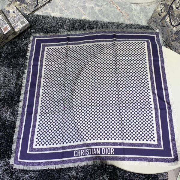 Dior D-Cannage 90 Square Scarf Blue 35in/90cm
