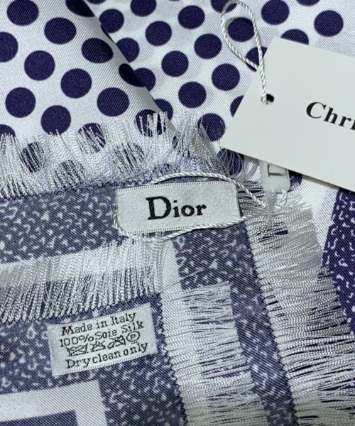Dior D-Cannage 90 Square Scarf Blue 35in/90cm 