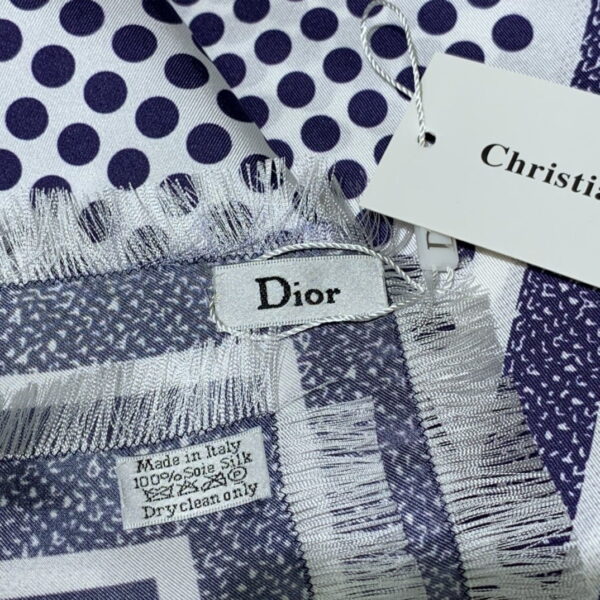 Dior D-Cannage 90 Square Scarf Blue 35in/90cm