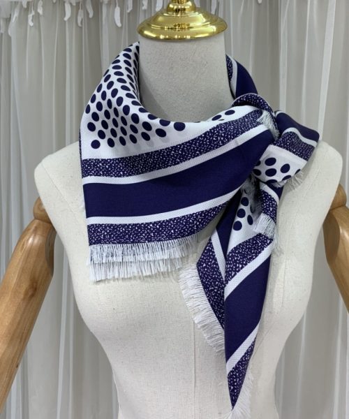 Dior D-Cannage 90 Square Scarf Blue 35in/90cm 
