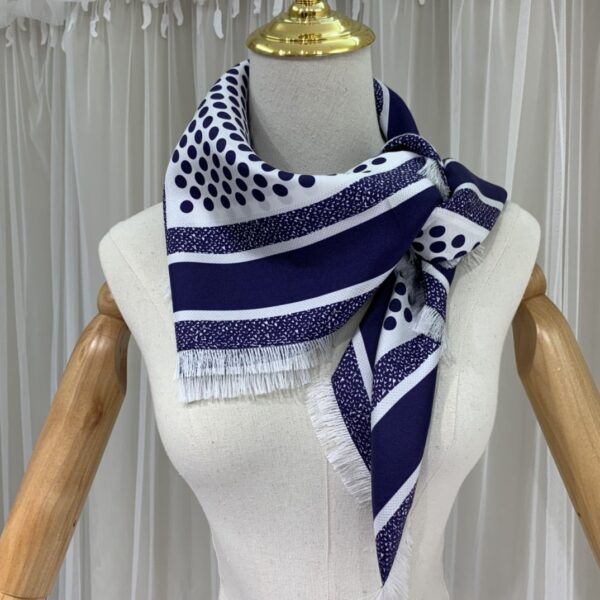 Dior D-Cannage 90 Square Scarf Blue 35in/90cm
