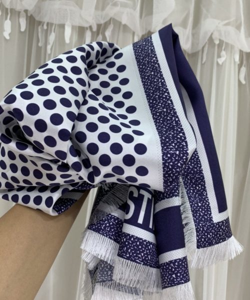 Dior D-Cannage 90 Square Scarf Blue 35in/90cm 