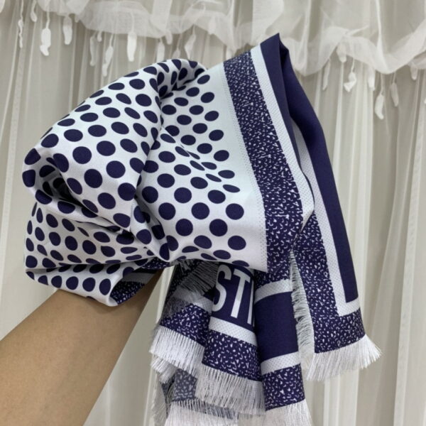 Dior D-Cannage 90 Square Scarf Blue 35in/90cm