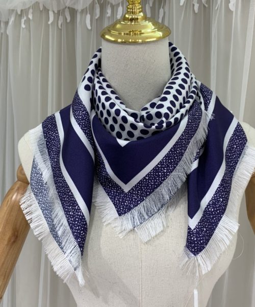 Dior D-Cannage 90 Square Scarf Blue 35in/90cm 