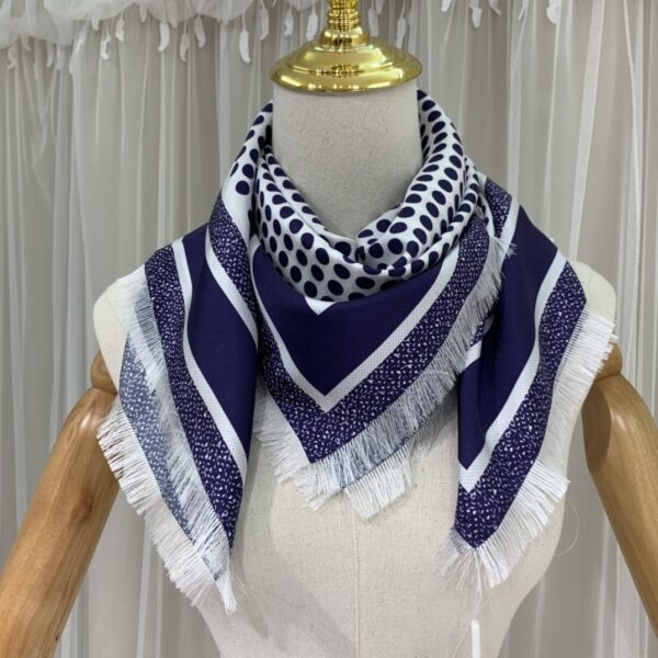 Dior D-Cannage 90 Square Scarf Blue 35in/90cm