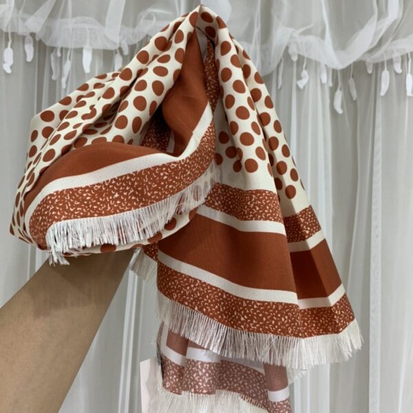Dior D-Cannage 90 Square Scarf Brown 35in/90cm 