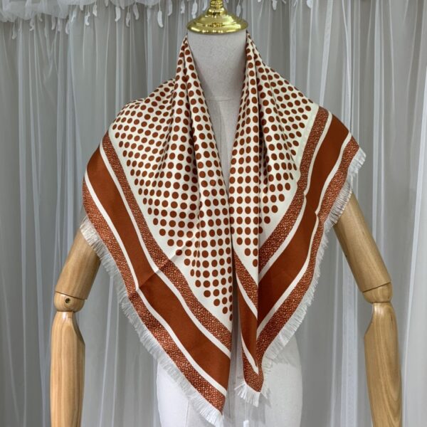 Dior D-Cannage 90 Square Scarf Brown 35in/90cm 