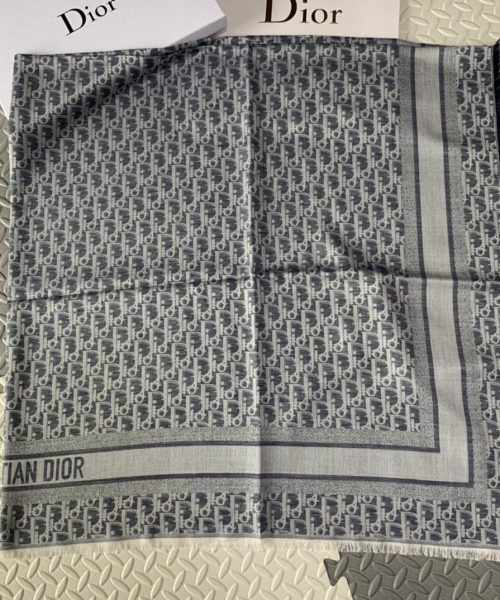 Dior D-Oblique Shawl Scarf Grey 140cm/55in 