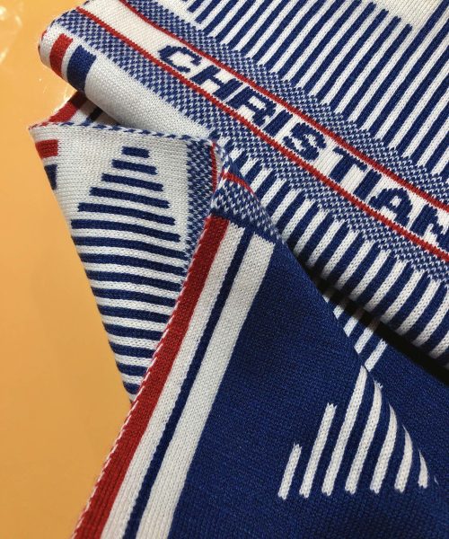Dior Dioralps Reversible White/Blue Wool and Cashmere Scarf 200cm/79in 