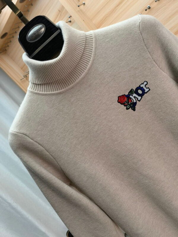 Dior Floral Logo Neck Sweater Beige For Men