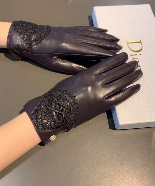 Dior Gloves In Dark Purple