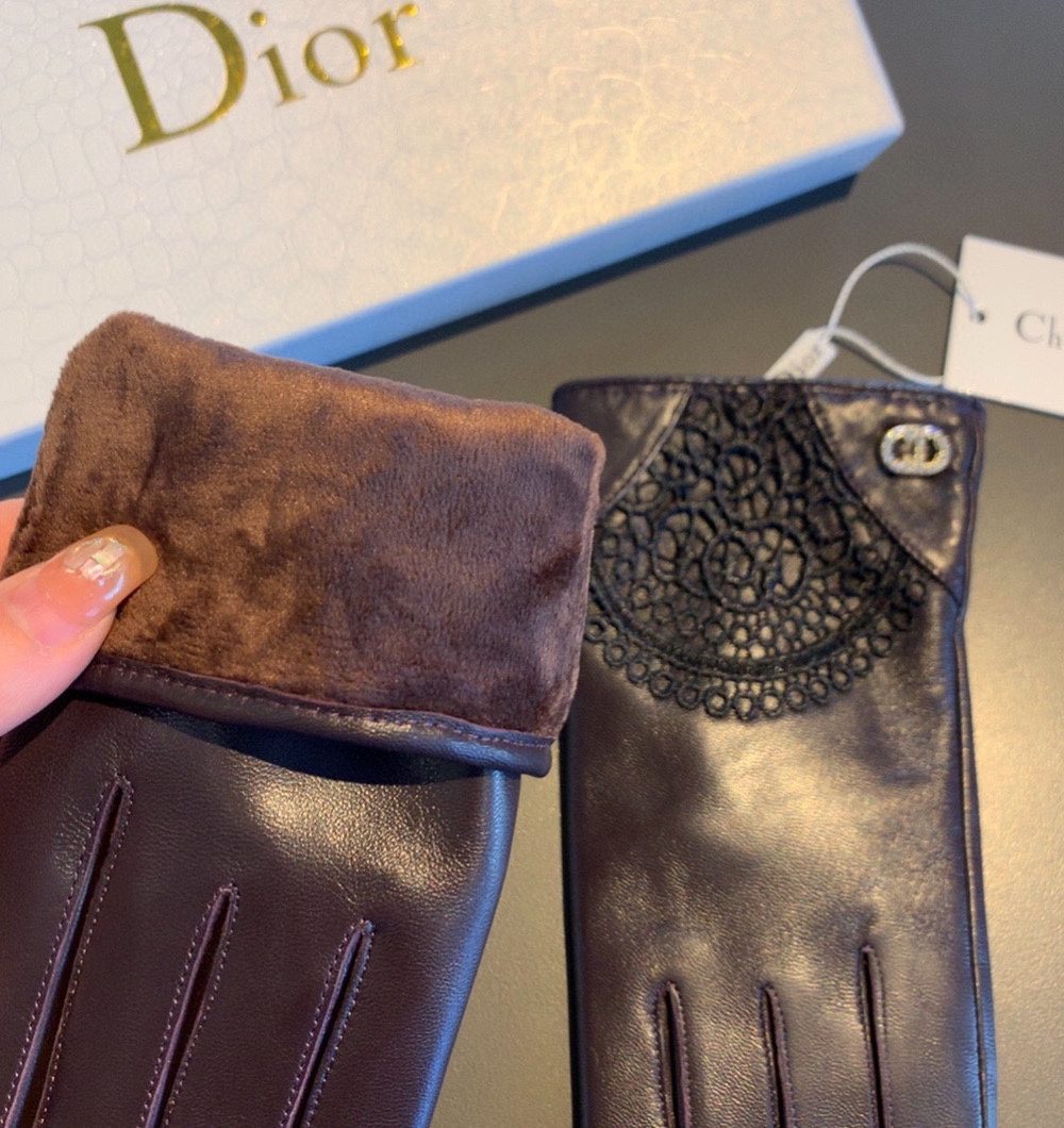 Dior Gloves In Dark Purple