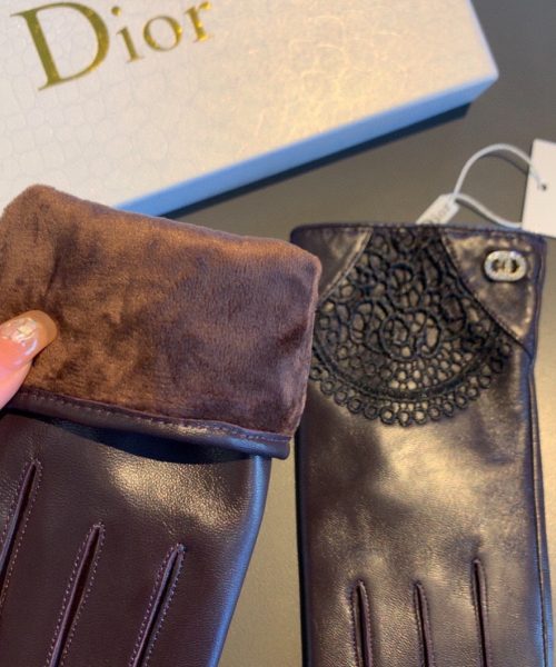 Dior Gloves In Dark Purple