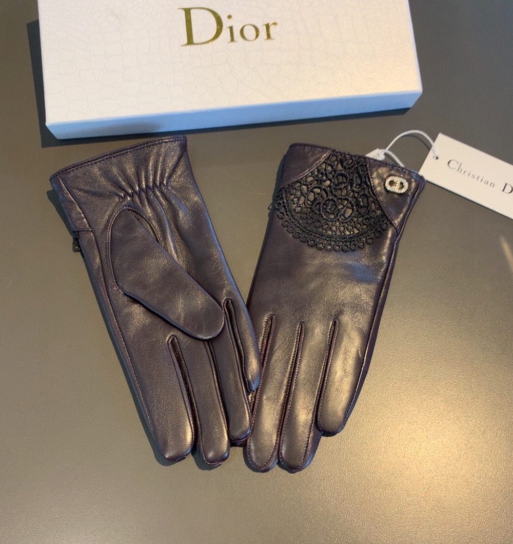 Dior Gloves In Dark Purple