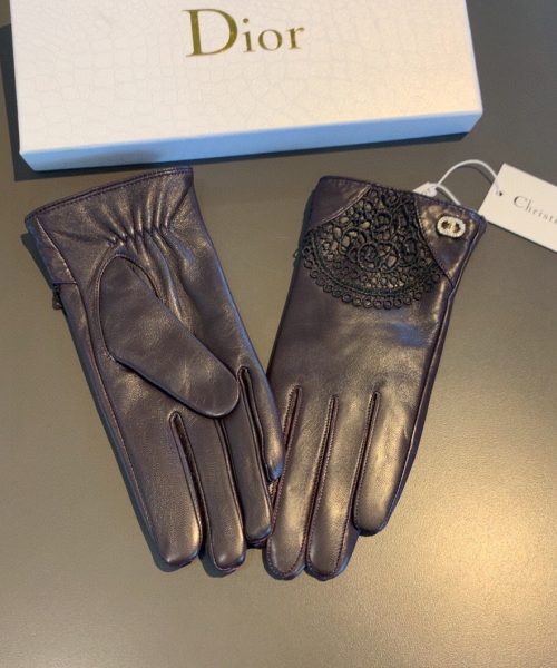 Dior Gloves In Dark Purple