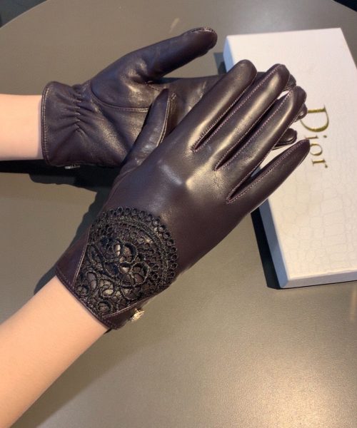Dior Gloves In Dark Purple