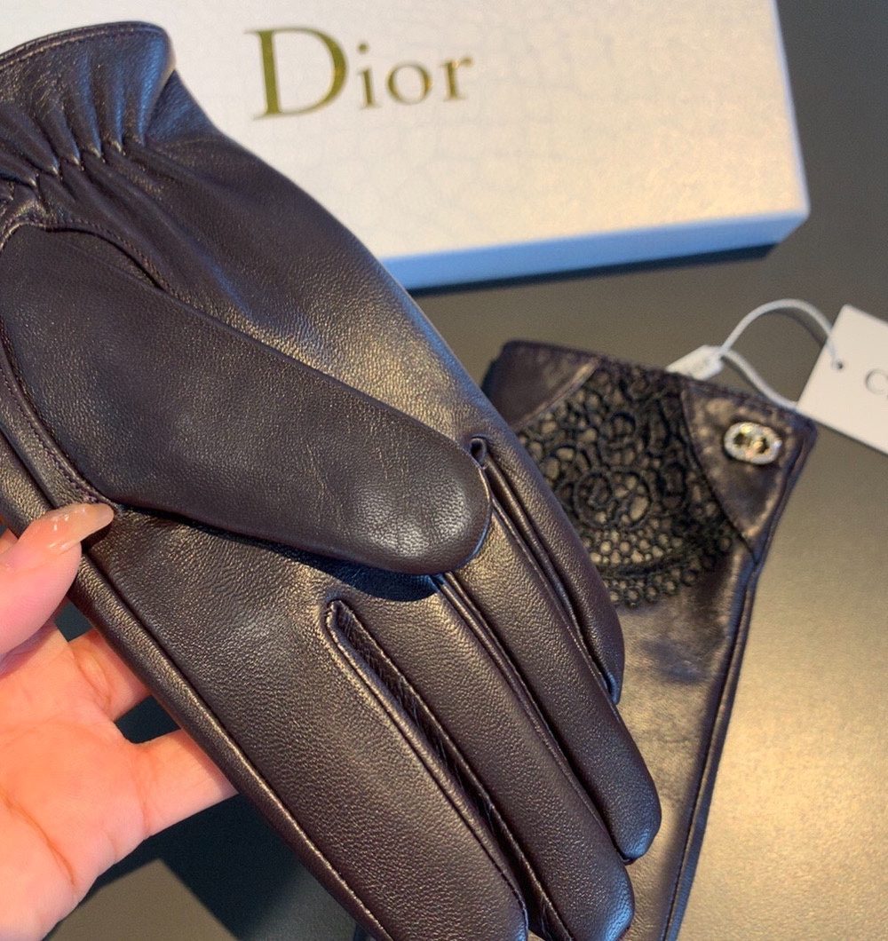 Dior Gloves In Dark Purple