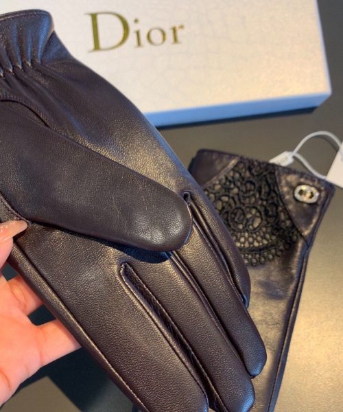 Dior Gloves In Dark Purple
