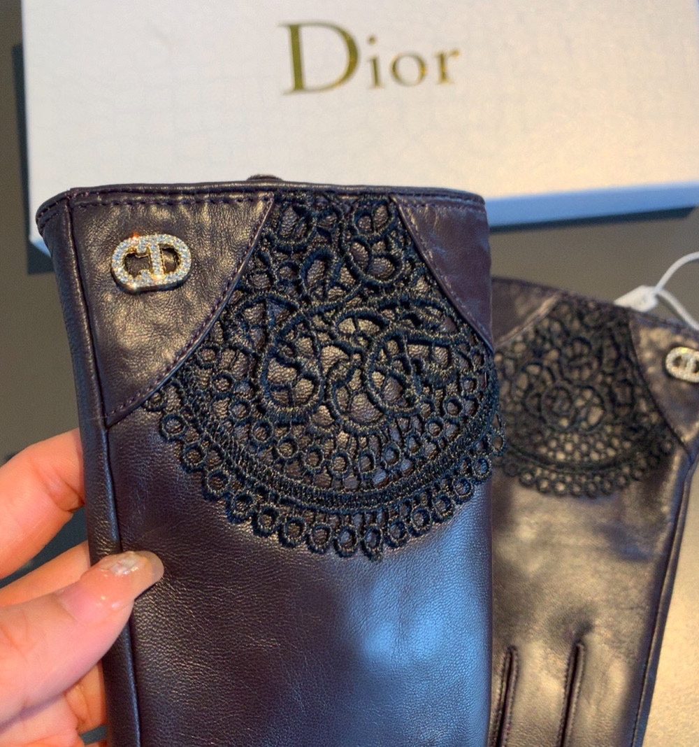Dior Gloves In Dark Purple