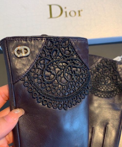 Dior Gloves In Dark Purple