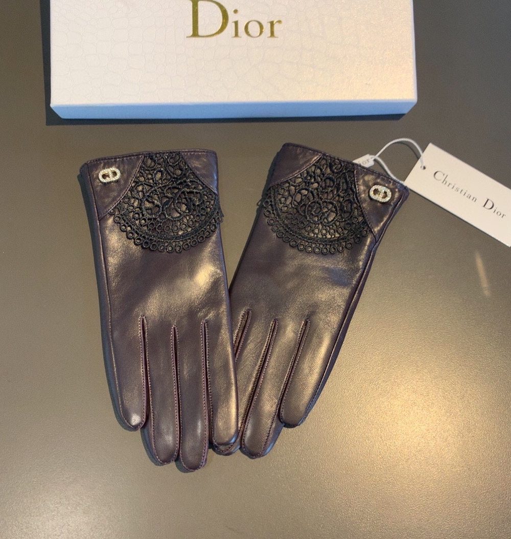 Dior Gloves In Dark Purple