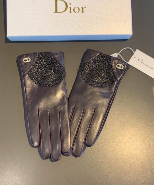 Dior Gloves In Dark Purple