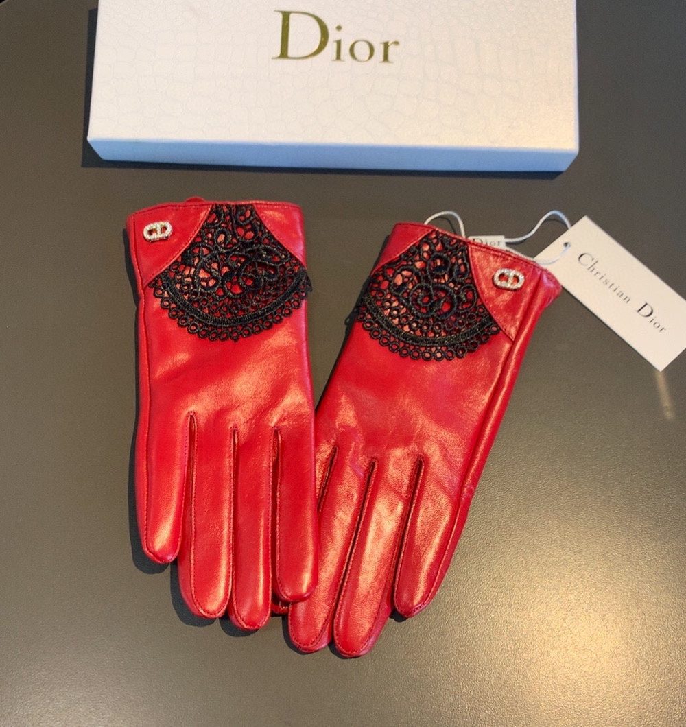 Dior Gloves In Red