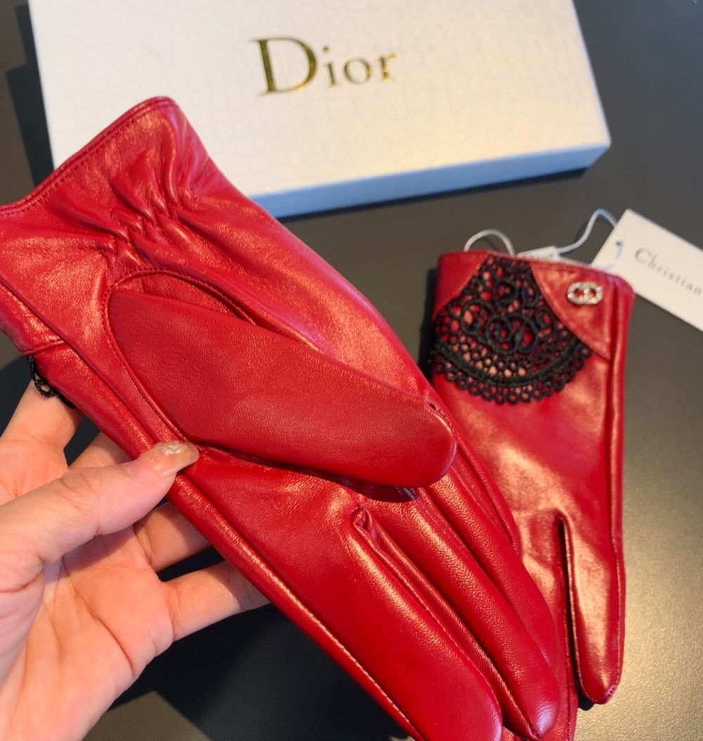 Dior Gloves In Red