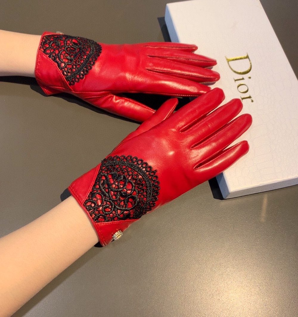 Dior Gloves In Red