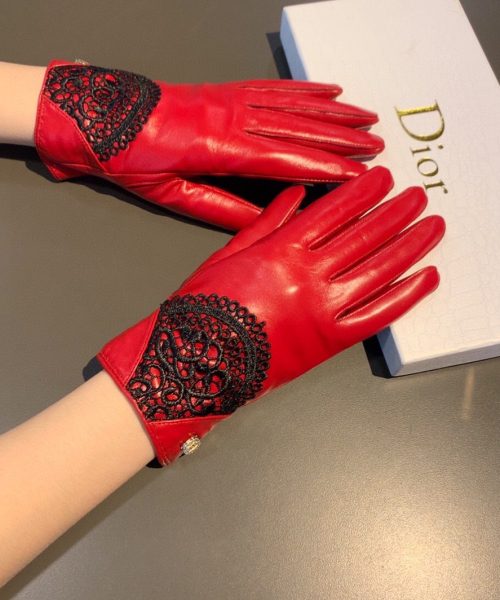 Dior Gloves In Red