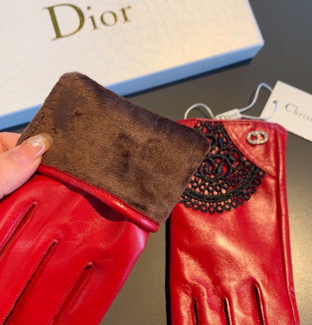 Dior Gloves In Red