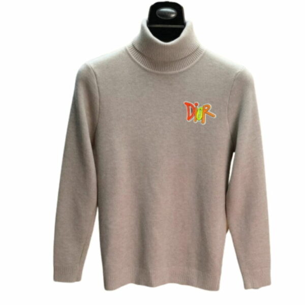 Dior Logo Neck Sweater Beige For Men