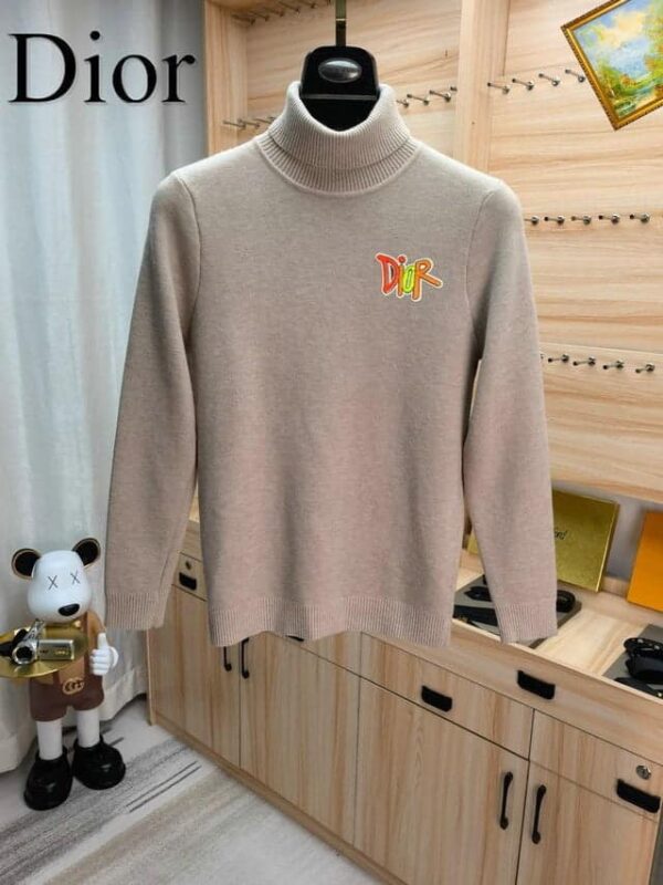 Dior Logo Neck Sweater Beige For Men