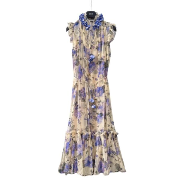 Dior Long Floral Dress Purple For Women