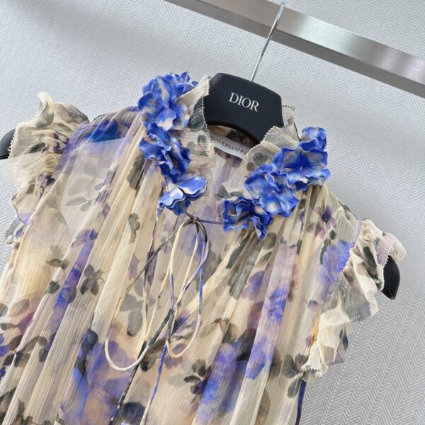 Dior Long Floral Dress Purple For Women