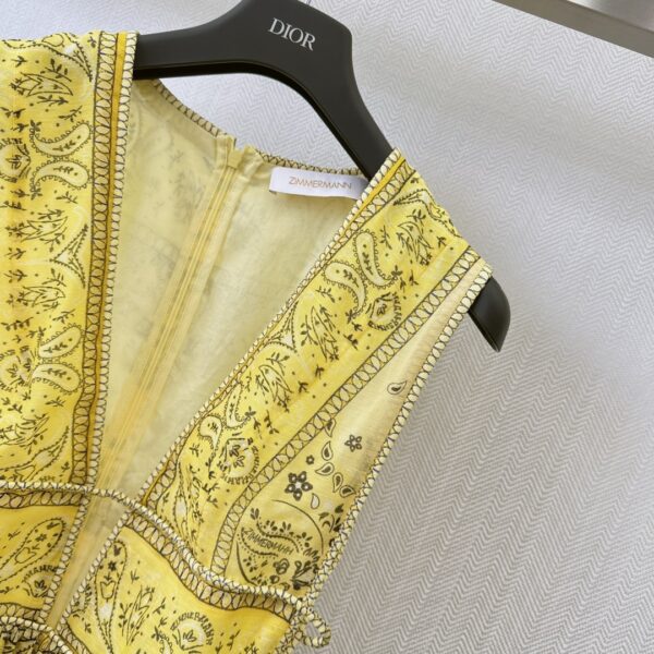 Dior Long Floral Dress Yellow For Women