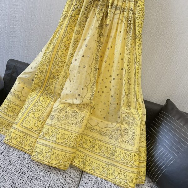 Dior Long Floral Dress Yellow For Women