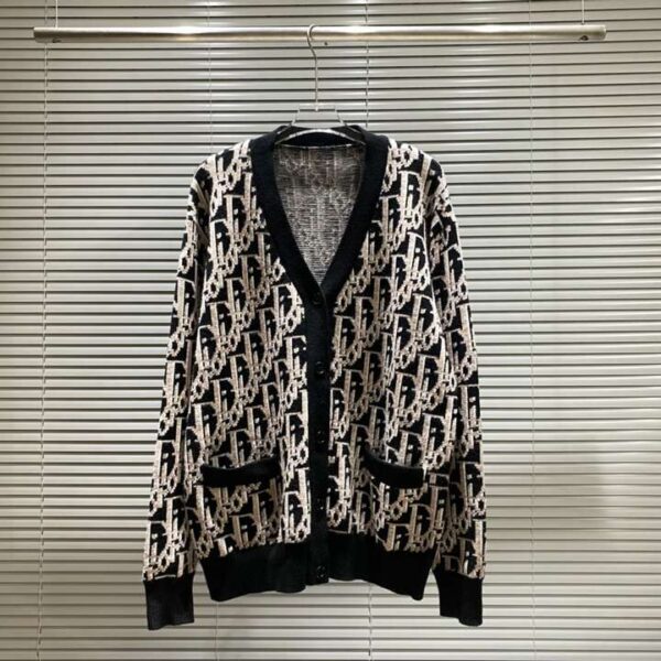 Dior Monogram Knit Cardigan Black For Men