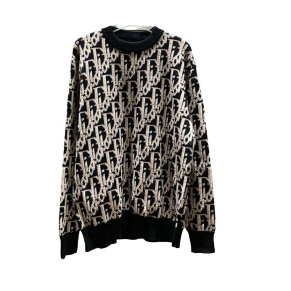 Dior Monogram Knit Sweatshirt Black For Men