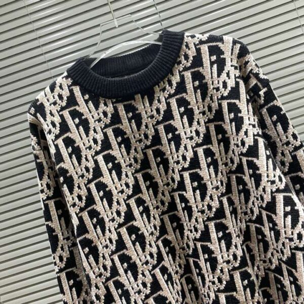 Dior Monogram Knit Sweatshirt Black For Men