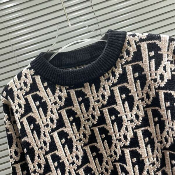 Dior Monogram Knit Sweatshirt Black For Men
