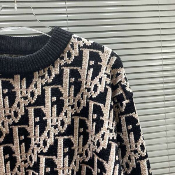 Dior Monogram Knit Sweatshirt Black For Men
