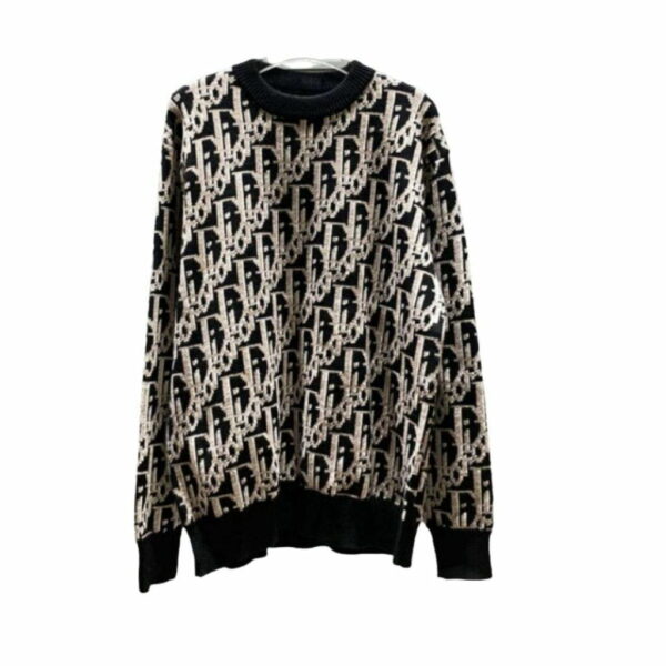 Dior Monogram Knit Sweatshirt Black For Men