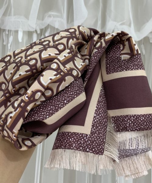 Dior Oblique 90 Square Scarf Brown 35in/90cm 