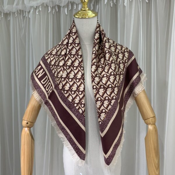 Dior Oblique 90 Square Scarf Brown 35in/90cm 